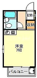 エステート北野田 ワンルームの間取図画像