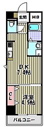 リアライズ深井駅前 1DKの間取図画像