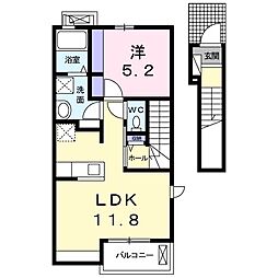 エアリーヒル原町 1LDKの間取図画像