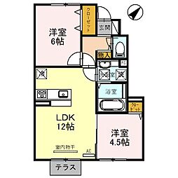 ホヌ・ルポC棟 2LDKの間取図画像