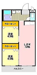 クレインストリート松本 2LDKの間取図画像