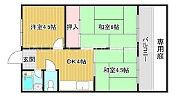 小田第二マンション 3DKの間取図画像