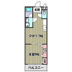 フジパレス草尾 1DKの間取図画像