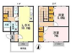 エスポワールA棟 2LDKの間取図画像