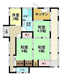 大分市大字本神崎　中古戸建 3DKの間取り