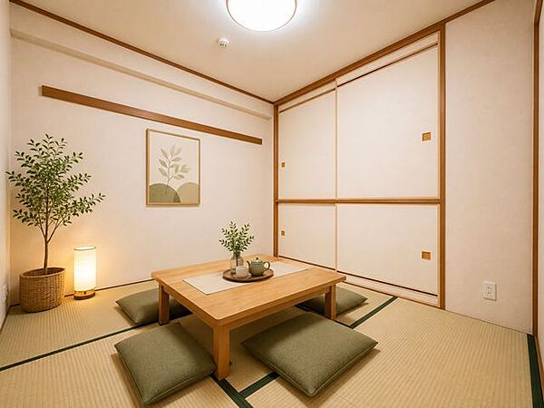 柔らかであたたかな感触の畳はほどよく湿気を吸ってくれるので、直接肌に触れても快適です。お昼寝の場所にも最適です。