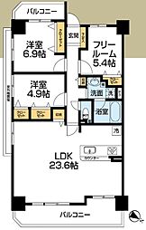 デ・リード宝塚リバービュー 3LDKの間取図画像
