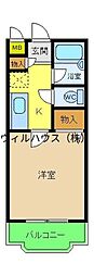 グランエクセル北花田 1Kの間取図画像