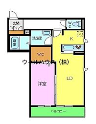 ネオ香ケ丘 1LDKの間取図画像