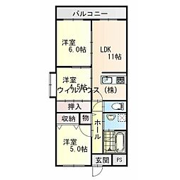 さんさん北野田 3LDKの間取図画像