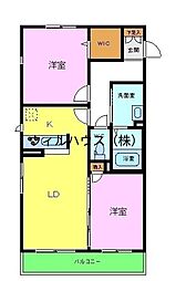 シャーメゾン陽明D 1SLDKの間取図画像