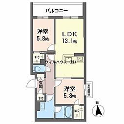 シャーメゾン 東雲 子育て支援 2LDKの間取図画像