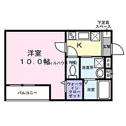 堺市西区鳳中町1丁アパート 1Kの間取図画像