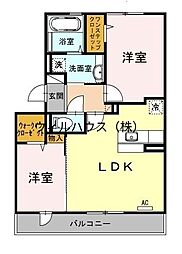 トリフォリウム 2LDKの間取図画像