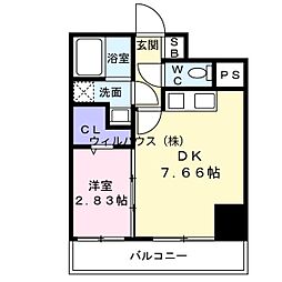 フリーダムレジデンス松原上田2 1DKの間取図画像