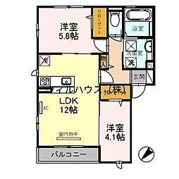 フェリーチェ 2LDKの間取図画像