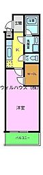 パルコート清水2番館 1Kの間取図画像