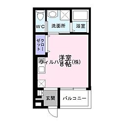 エヌエムトラントユイット 1Kの間取図画像