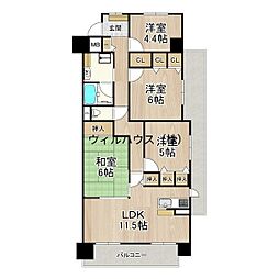 ソルプラーサ堺1番館 4LDKの間取図画像