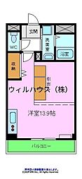 サンフォレスト成和 ワンルームの間取図画像
