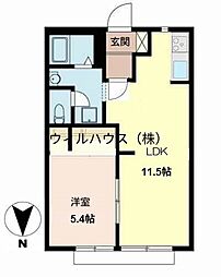 クレールしののめ 1LDKの間取図画像