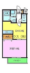 メゾンドオーブ 1DKの間取図画像