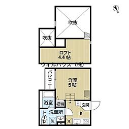 CasadelCanario諏訪ノ森 ワンルームの間取図画像