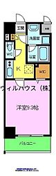 コージーコート 1Kの間取図画像