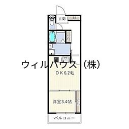 Smith堺 1DKの間取図画像
