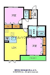 シャーメゾン竹城庵 2LDKの間取図画像