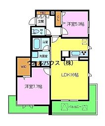 LazuliMozu 2LDKの間取図画像