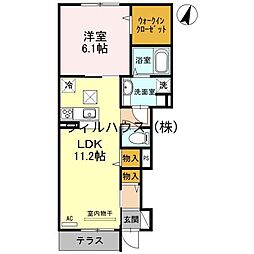 グランソレイユ 1LDKの間取図画像