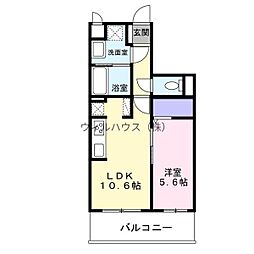 トリニティ三国ヶ丘 1LDKの間取図画像