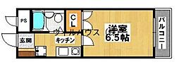 グランパーム石津川 ワンルームの間取図画像