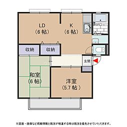 サニーコートシラサギ 2LDKの間取図画像