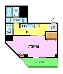 LamerSuwanomori 1Kの間取図画像