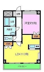 エトワール 1LDKの間取図画像