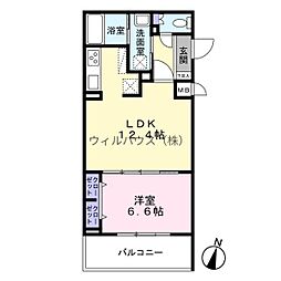 トリニティ三国ヶ丘 1LDKの間取図画像