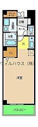 メゾンクレール ワンルームの間取図画像