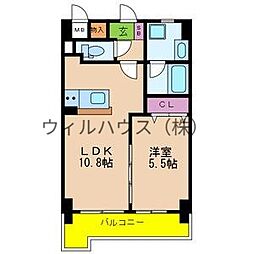ベルフォンティーヌ 1LDKの間取図画像