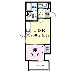 グランハーモニー 1LDKの間取図画像