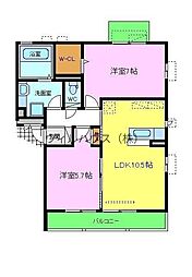 ヴィーブル伏尾 2LDKの間取図画像