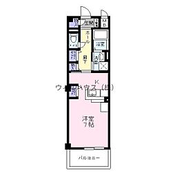サニーキャンプ東雲1 1Kの間取図画像