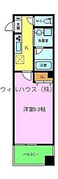 レクラン七道 1Kの間取図画像