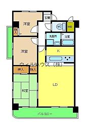ベルモード三国ケ丘 3LDKの間取図画像