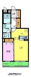グランドシャーメゾン北花田ノースウィング 1LDKの間取図画像