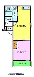 フジパレス諏訪ノ森5番館 1LDKの間取図画像