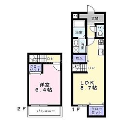 ブルーム浜寺2 1LDKの間取図画像