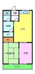 グリーンベルノモリ 2LDKの間取図画像