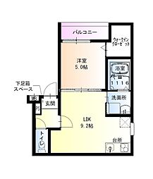 フジパレス羽衣駅南II番館 1LDKの間取図画像